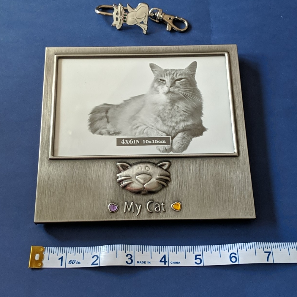 Decorative Cat Picture Frame and Cat Purse Holder